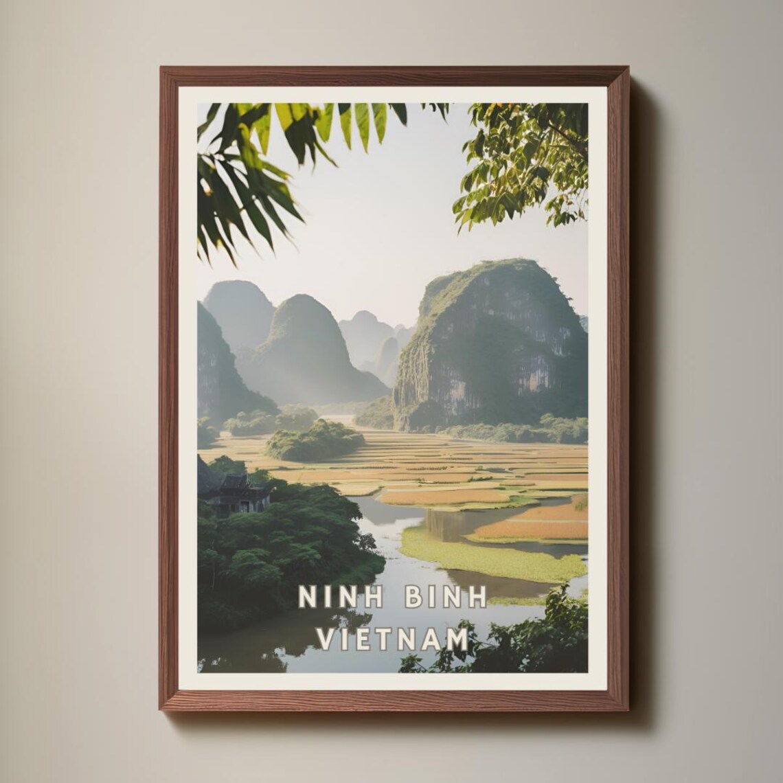 Ninh Binh Vietnam Travel Poster, Rural Landscape - Image 2