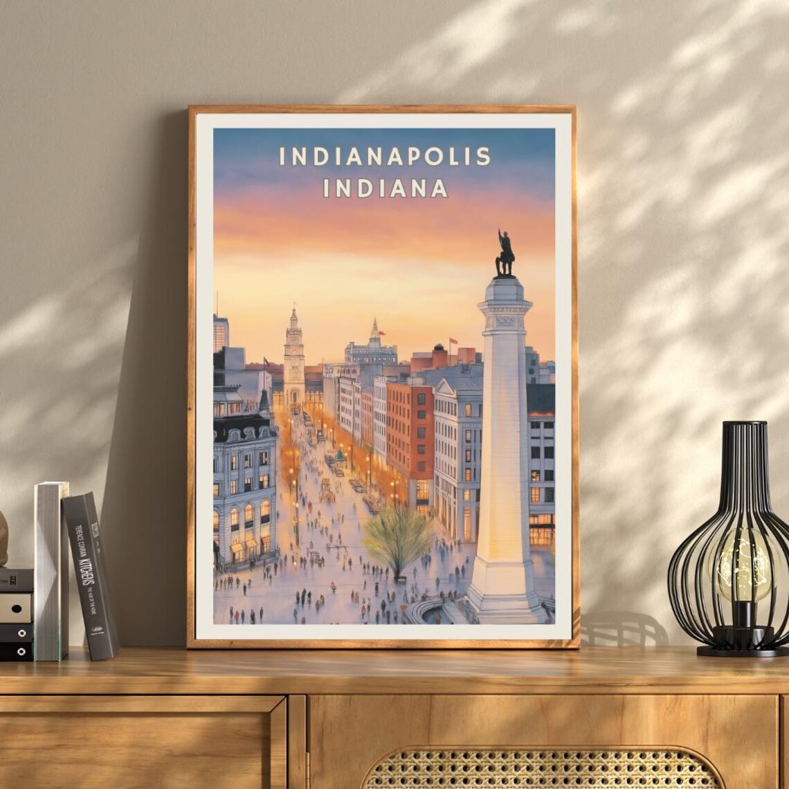 Indianapolis Indiana Poster, Monument Circle Skyline - Image 3