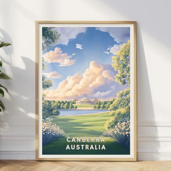 Canberra Australia Print Parliament House Art Australian Travel Decor