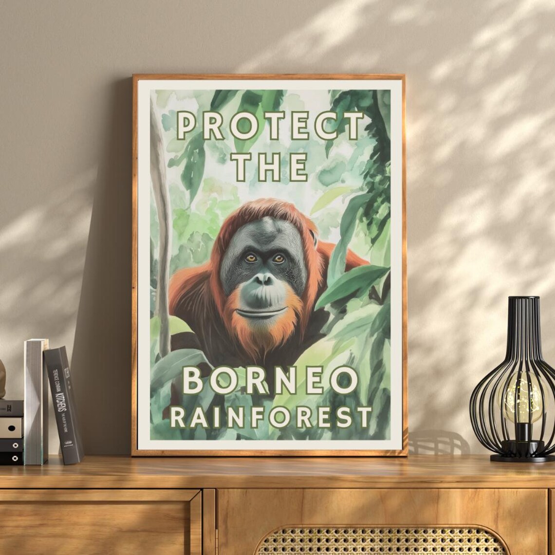 Protect The Borneo Rainforest, Orangutan Conservation Art - Image 3