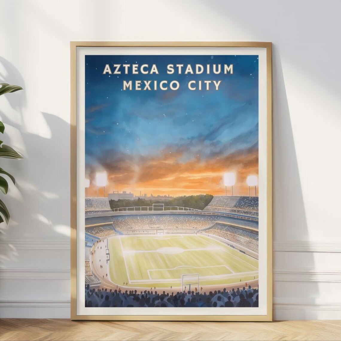 Azteca Stadium, Mexico City Travel Poster