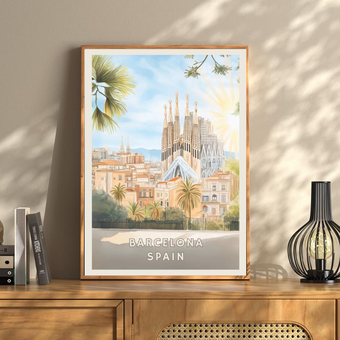 Barcelona Spain Poster, Sagrada Familia Cityscape - Image 3