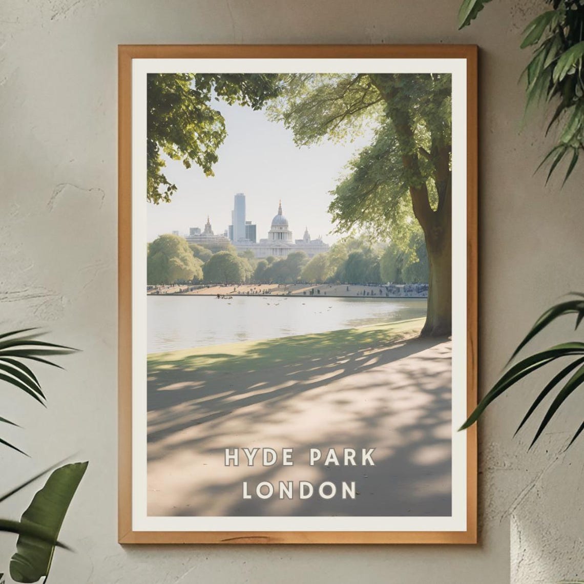 Hyde Park London Poster England Wall Art London Park Decor Scenic Hyde Park Pond Print London Skyline Home Art British Nature Artwork - Image 2