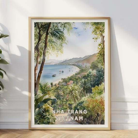 Nha Trang Vietnam Poster Tropical Beach Wall Art Scenic Coastal Landscape Print Ocean View Decor Southeast Asia Travel Artwork