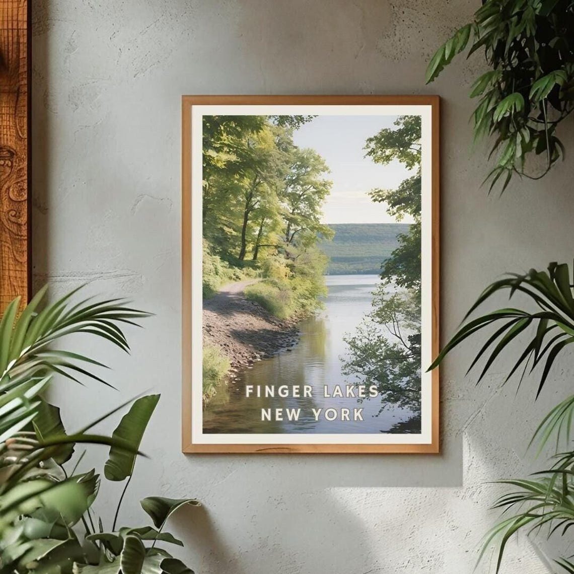 Finger Lakes New York Nature Print Peaceful Usa Lake Poster New York Nature Landscape Decor Hiking Adventure Print Finger Lakes Home Art