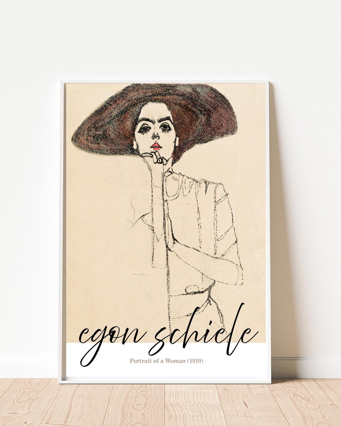 Egon Schiele Portrait of a Woman 1910 Expressionist Art Poster