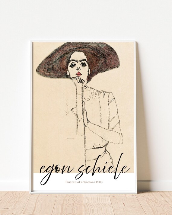 Egon Schiele Portrait of a Woman 1910 Expressionist Art Poster