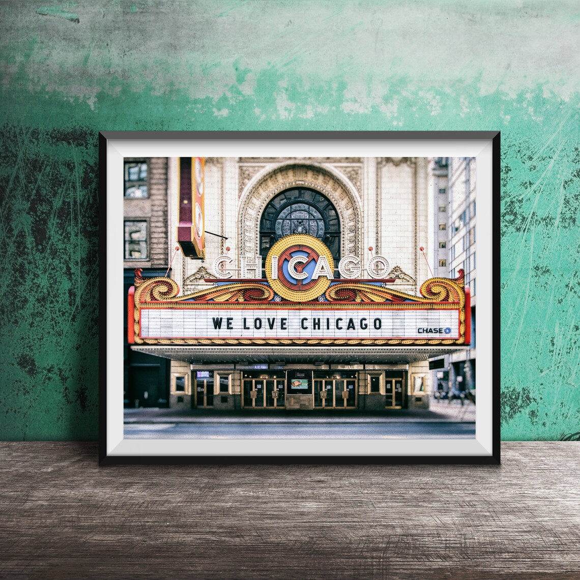 Chicago Theatre, Downtown Chicago Travel Poster