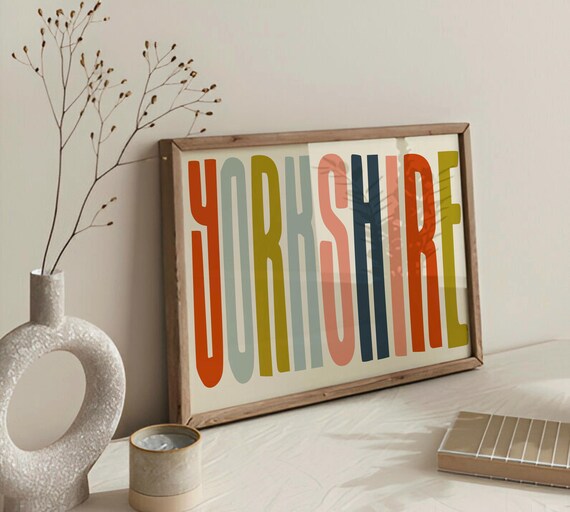 Yorkshire Bold Retro Typography Poster Colorful Lettering Style