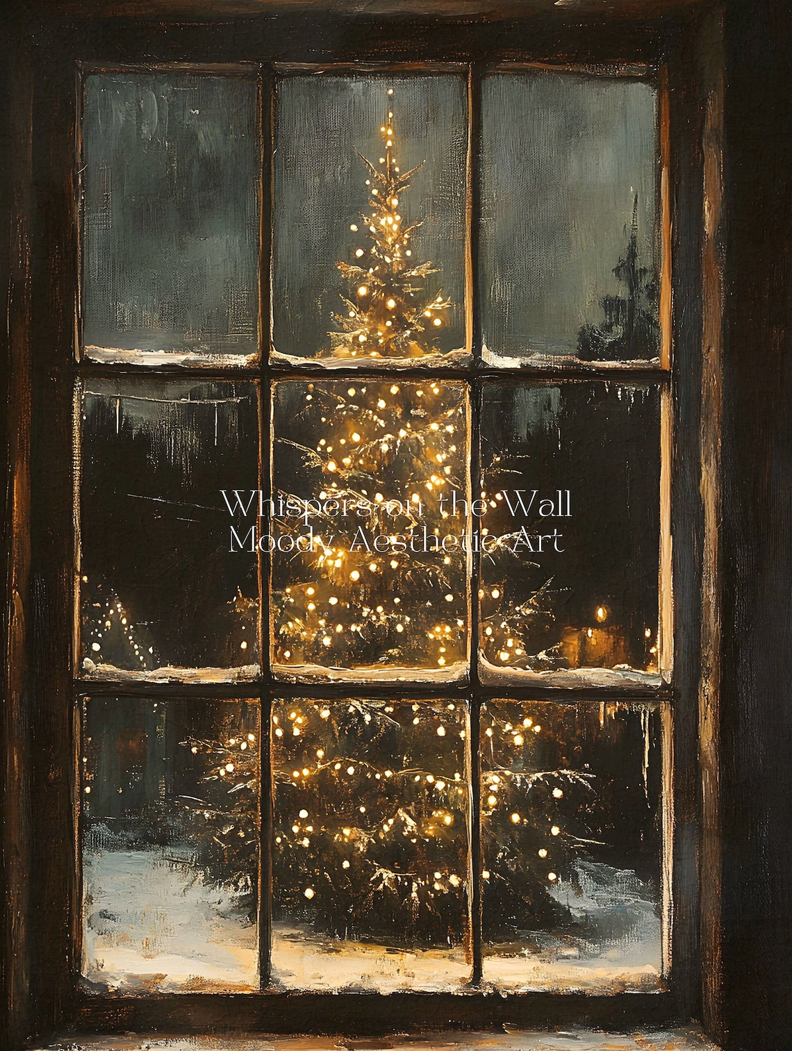 Nostalgic Christmas Tree Art Print, Rustic Holiday Decor - Image 5