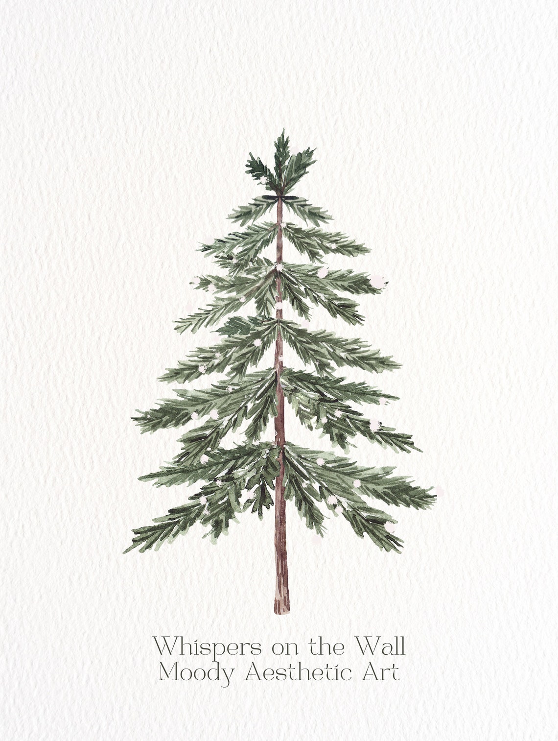 Minimalist Pine Tree Watercolor Simple Scandinavian Holiday Poster - Image 5