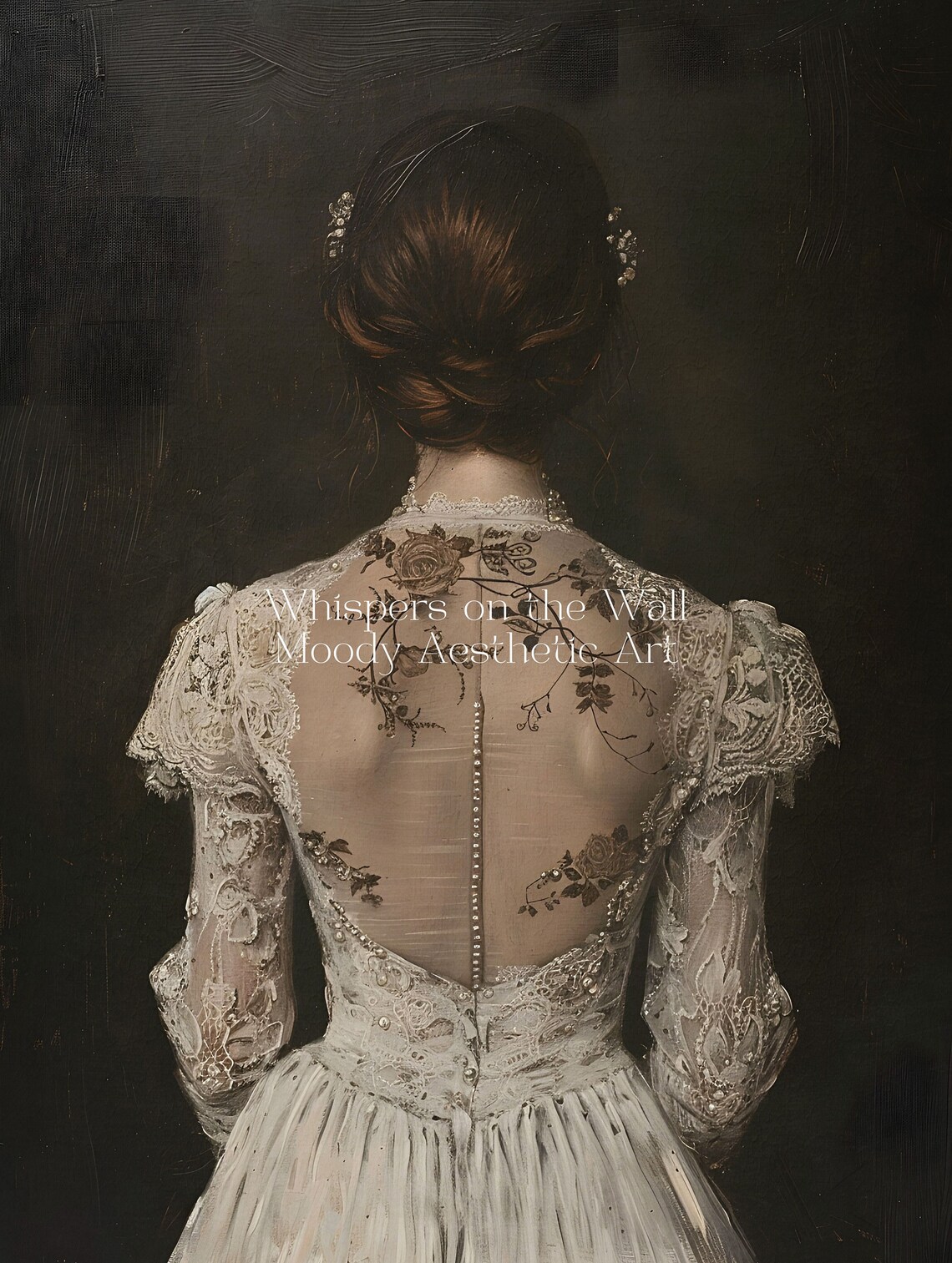 Victorian Portrait Painting, Dark Academia Gothic - Image 5