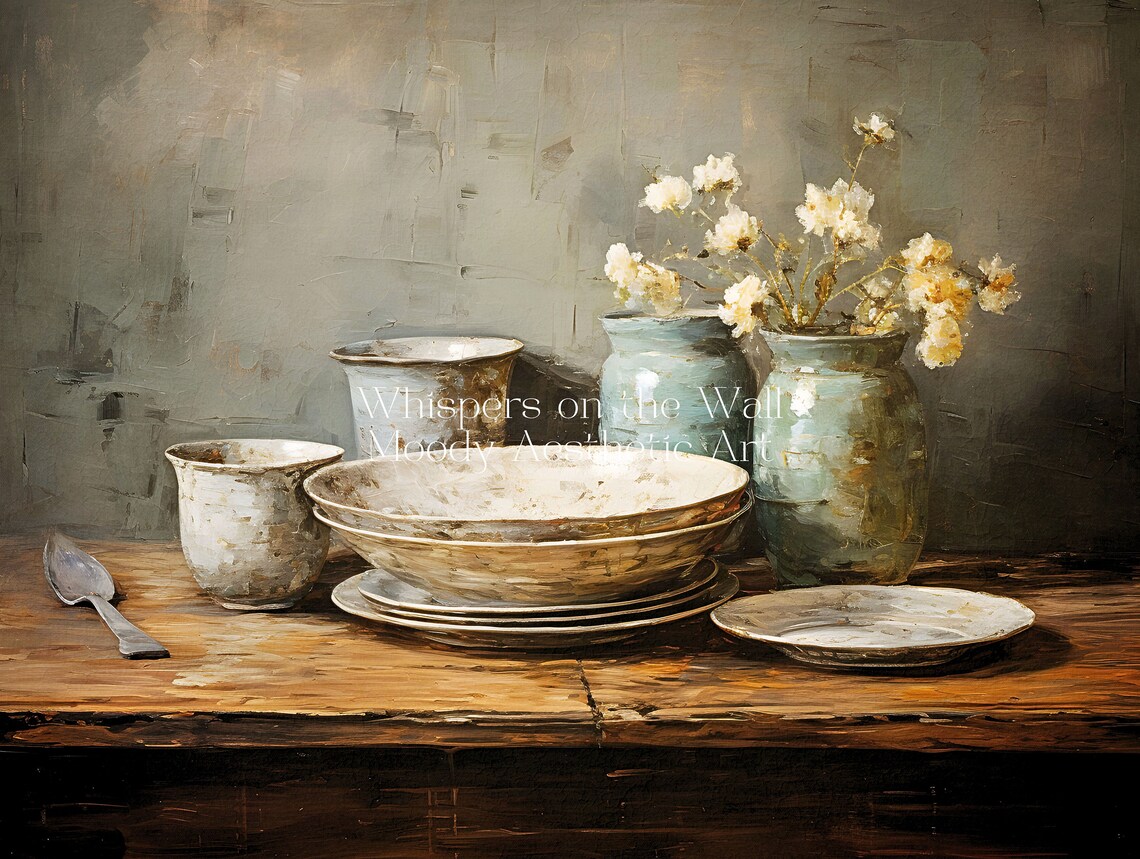 Vintage Kitchen Art Print, Moody Farmhouse Decor - Image 4