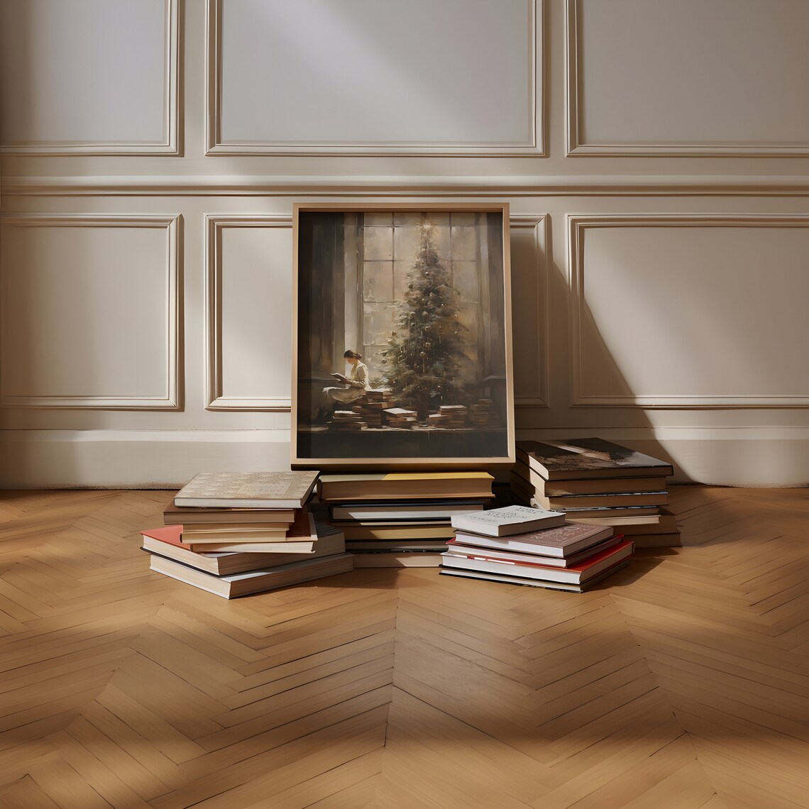 Christmas Morning Reading Coffee Book Cozy Holiday Wall Poster - Image 5