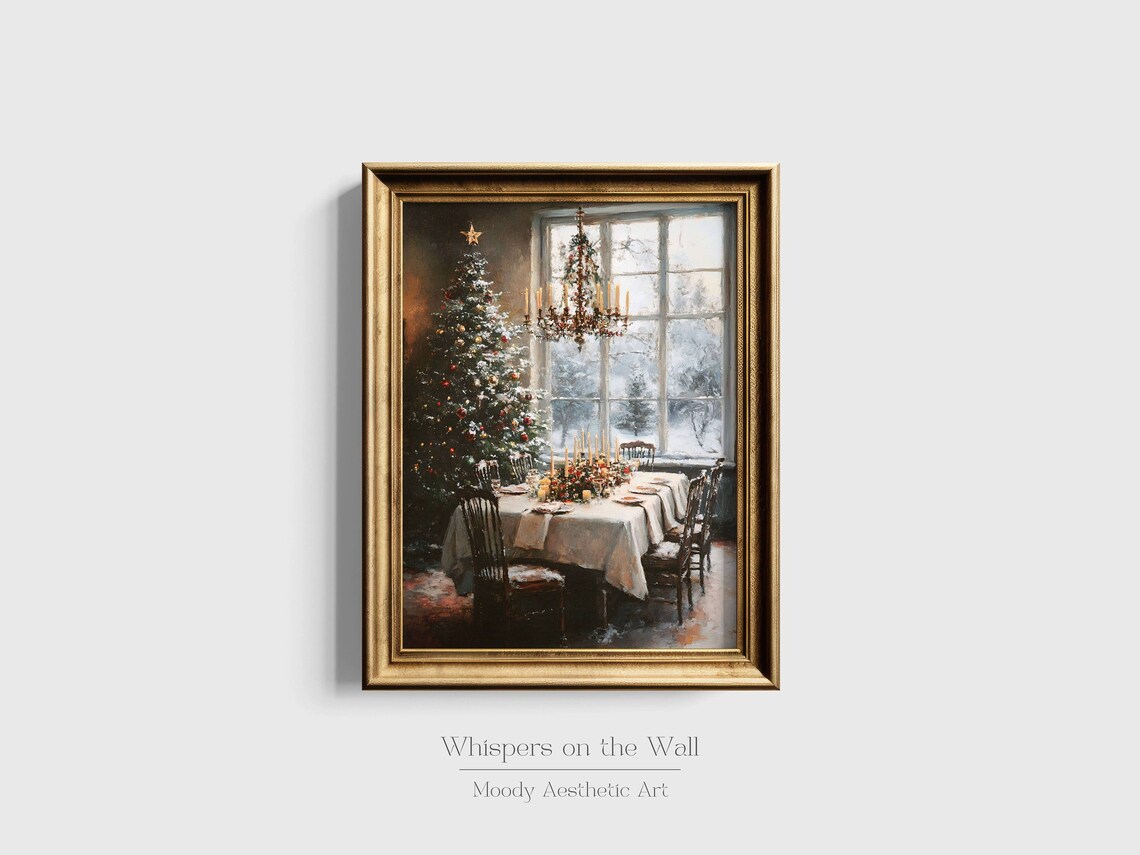 Christmas Dinner In 1991 Art Print, Vintage Holiday Decor - Image 2