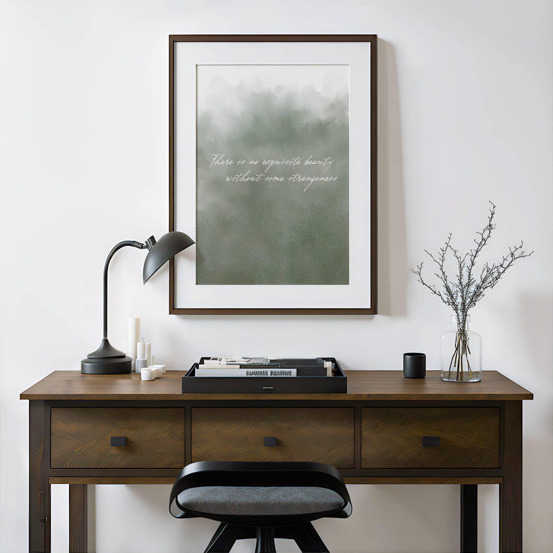 Edgar Allan Poe Exquisite Beauty Quote Script Typography Poster - Image 3