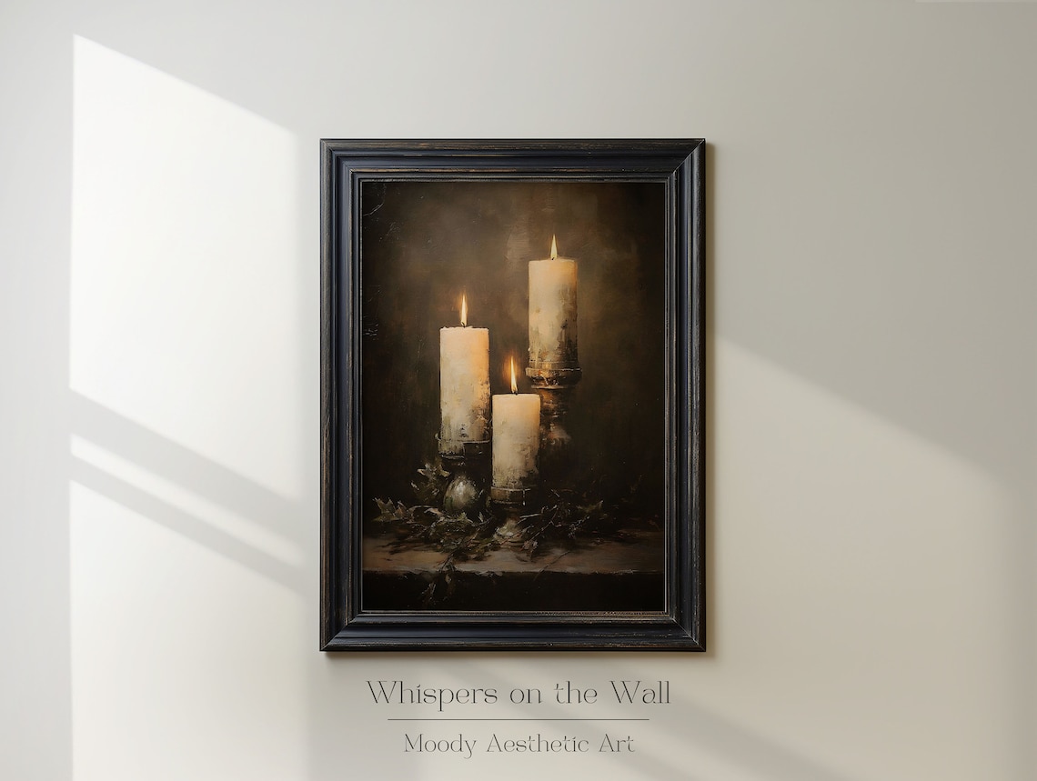Gothic Dark Academia Victorian Candles Art Print - Image 3