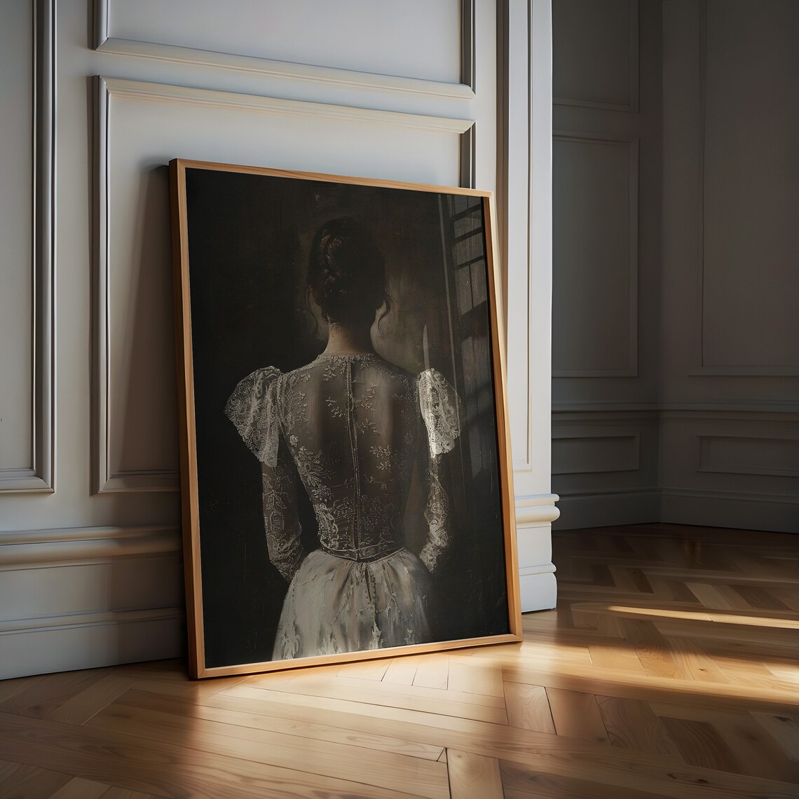 Vintage Woman Painting, Dark Academia Art Print - Image 2