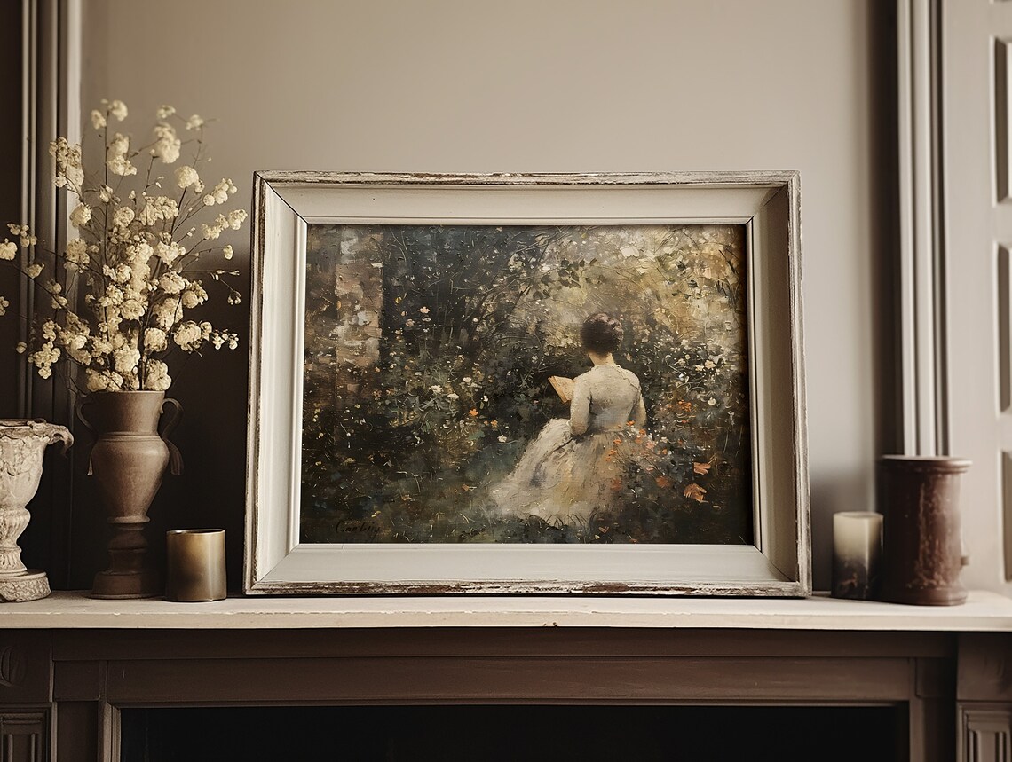 Autumn Woman Reading Art Print, Light Academia - Image 2