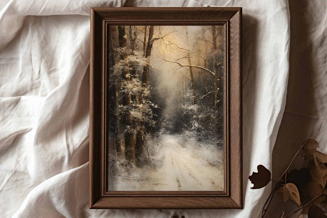 Vintage Oil Painting Book and Coffee Rustic Moody Wall Poster - Image 5