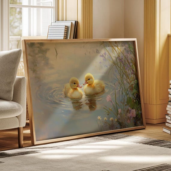 Charming Ducklings In A Tranquil Pond