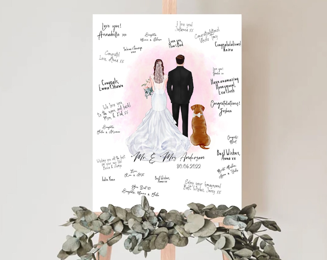 Personalized Wedding Welcome Sign Poster With Dog