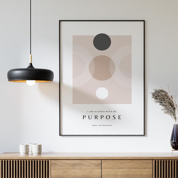 I Am Aligned With My Purpose Daily Affirmation Boho Style Poster