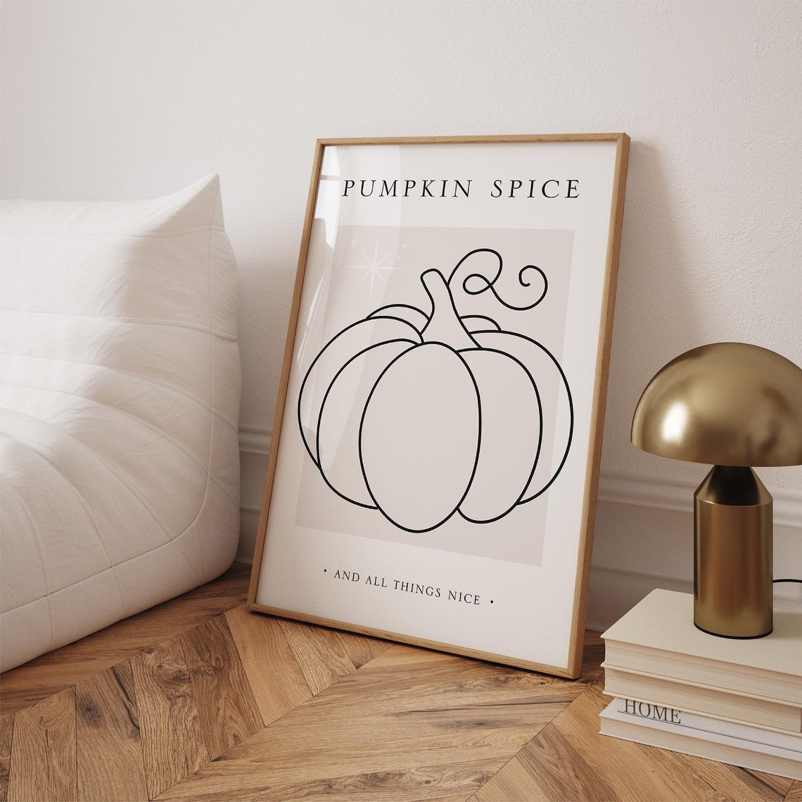 Pumpkin Spice And All Things Nice Line Art Fall Decor Poster