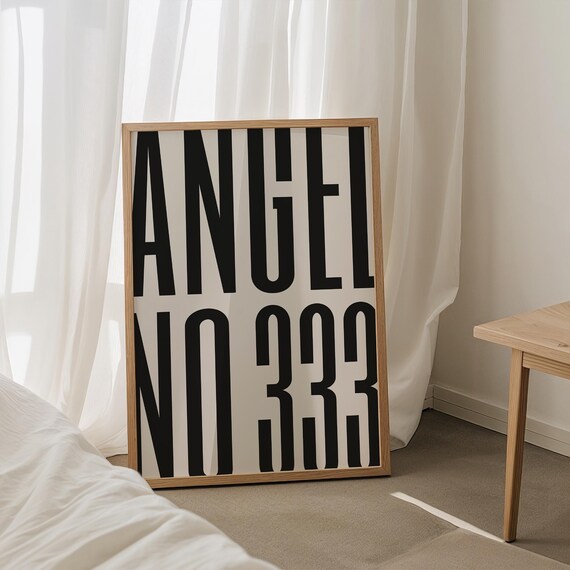 333 Angel Number Print Bold Typographic Spiritual Wall Art