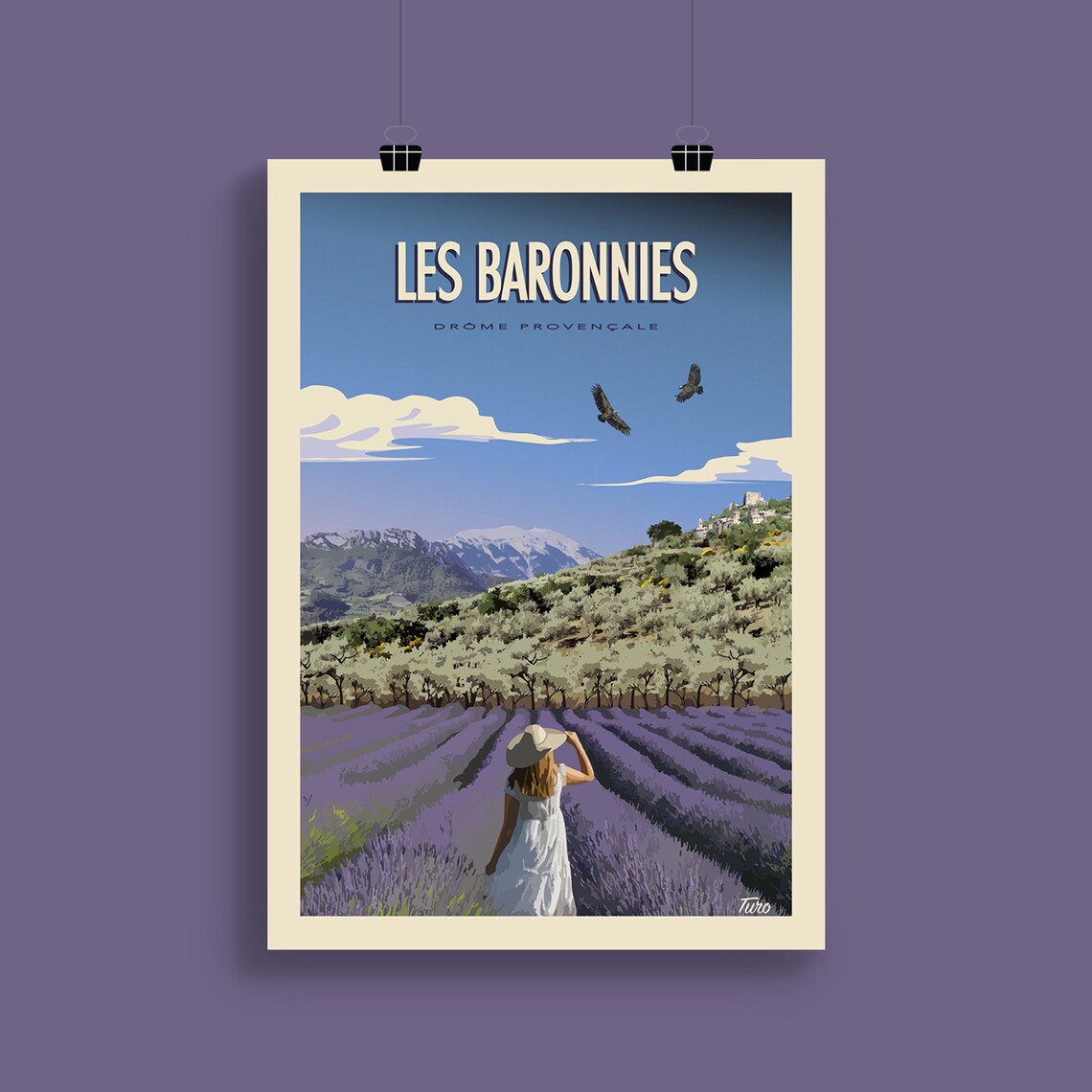 Les Baronnies Travel Poster, Vintage Drôme Provençale - Image 2
