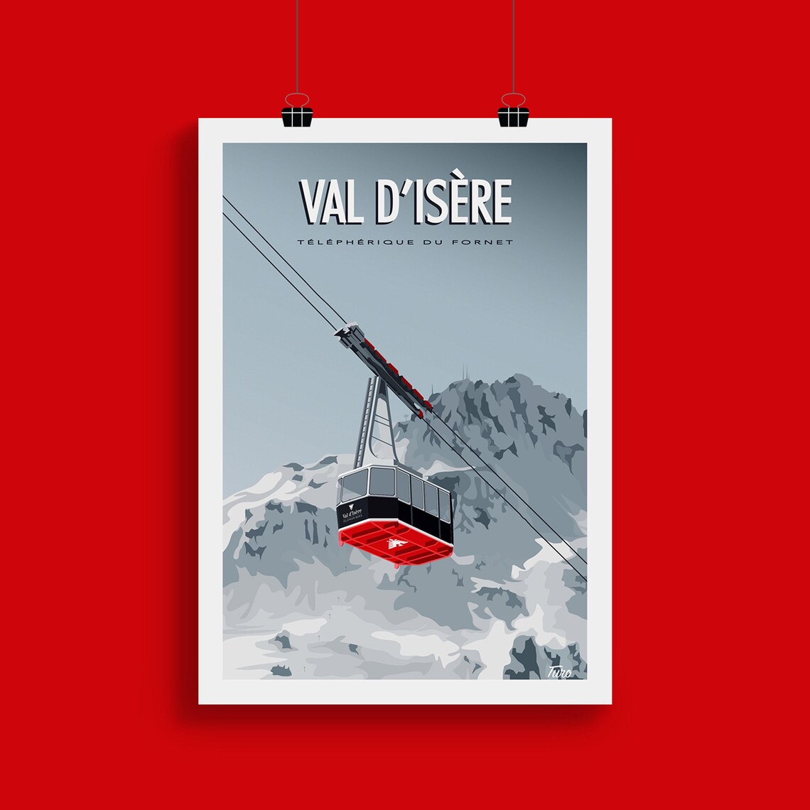 Val Disre Travel Poster, Alps Cable Car - Image 2