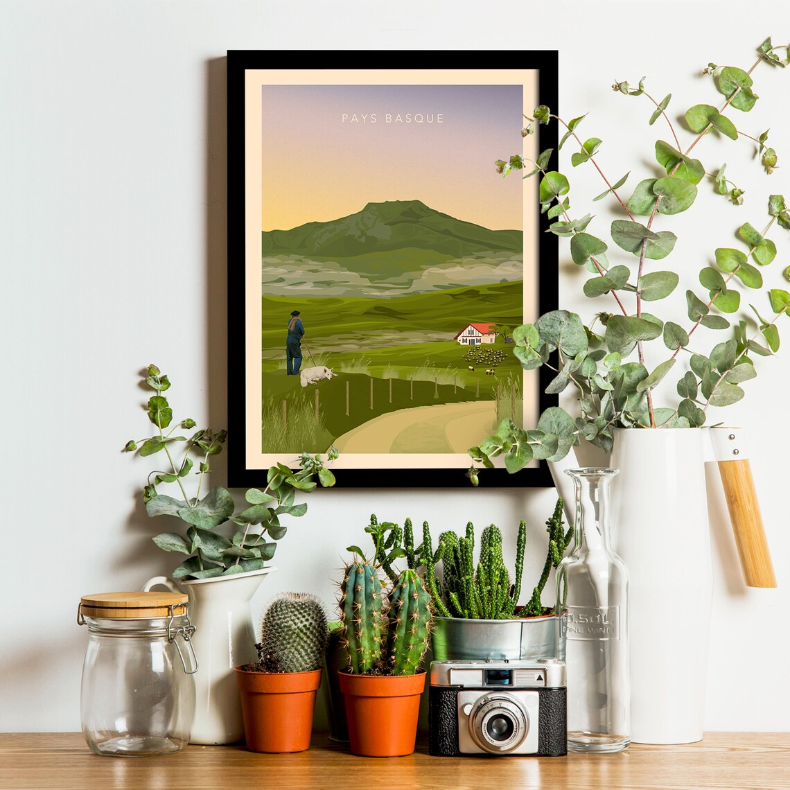 Basque Country Shepherd In The Pyrenees Travel Poster - Image 2
