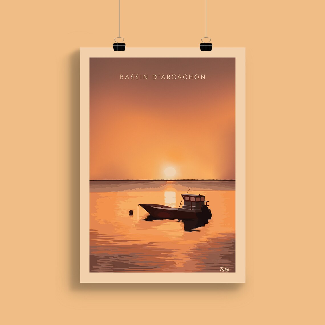 Arcachon Bay La Plate Vintage Travel Poster