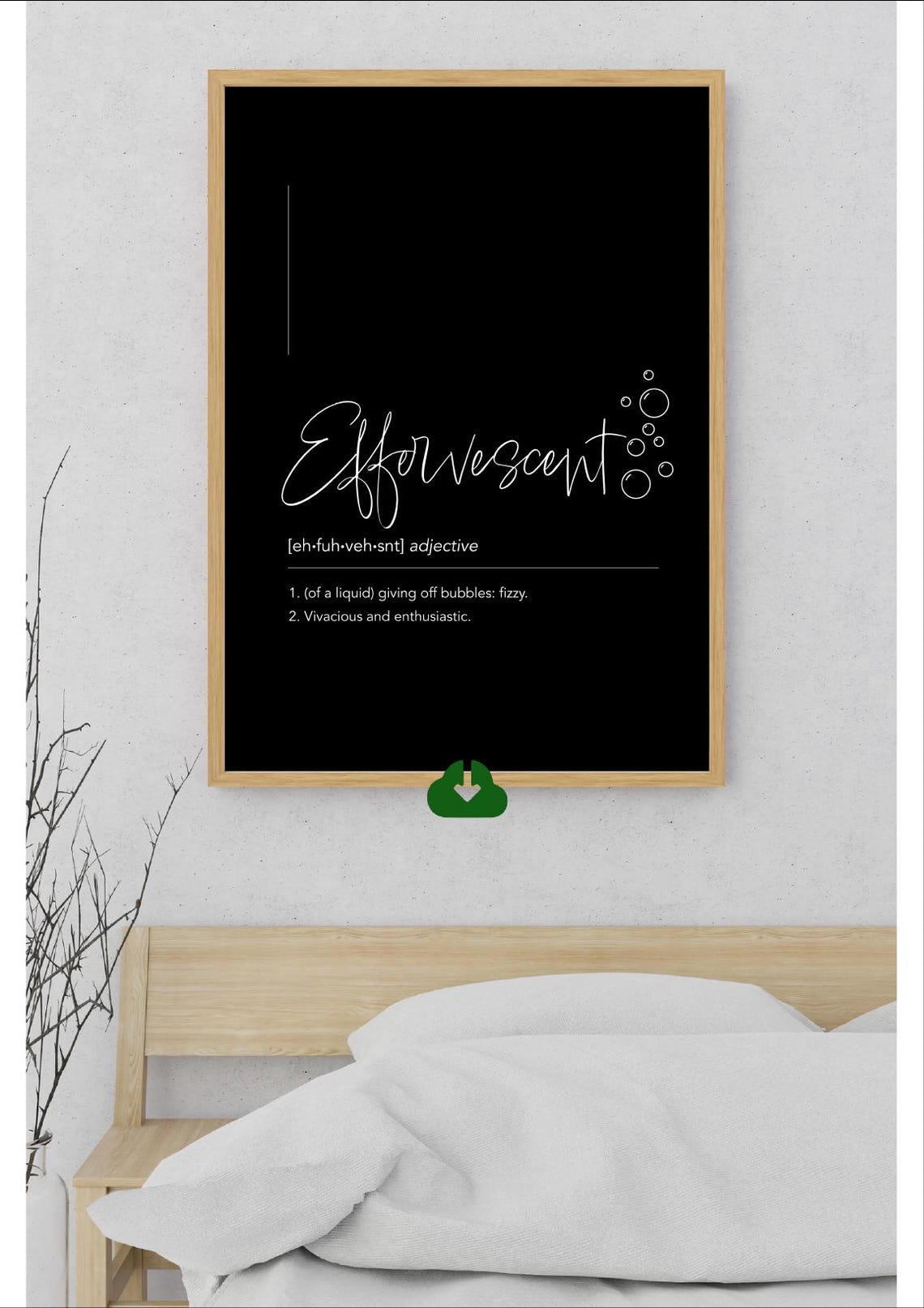 Effervescent Word Definition Black Script Minimalist Typography Poster - Image 2