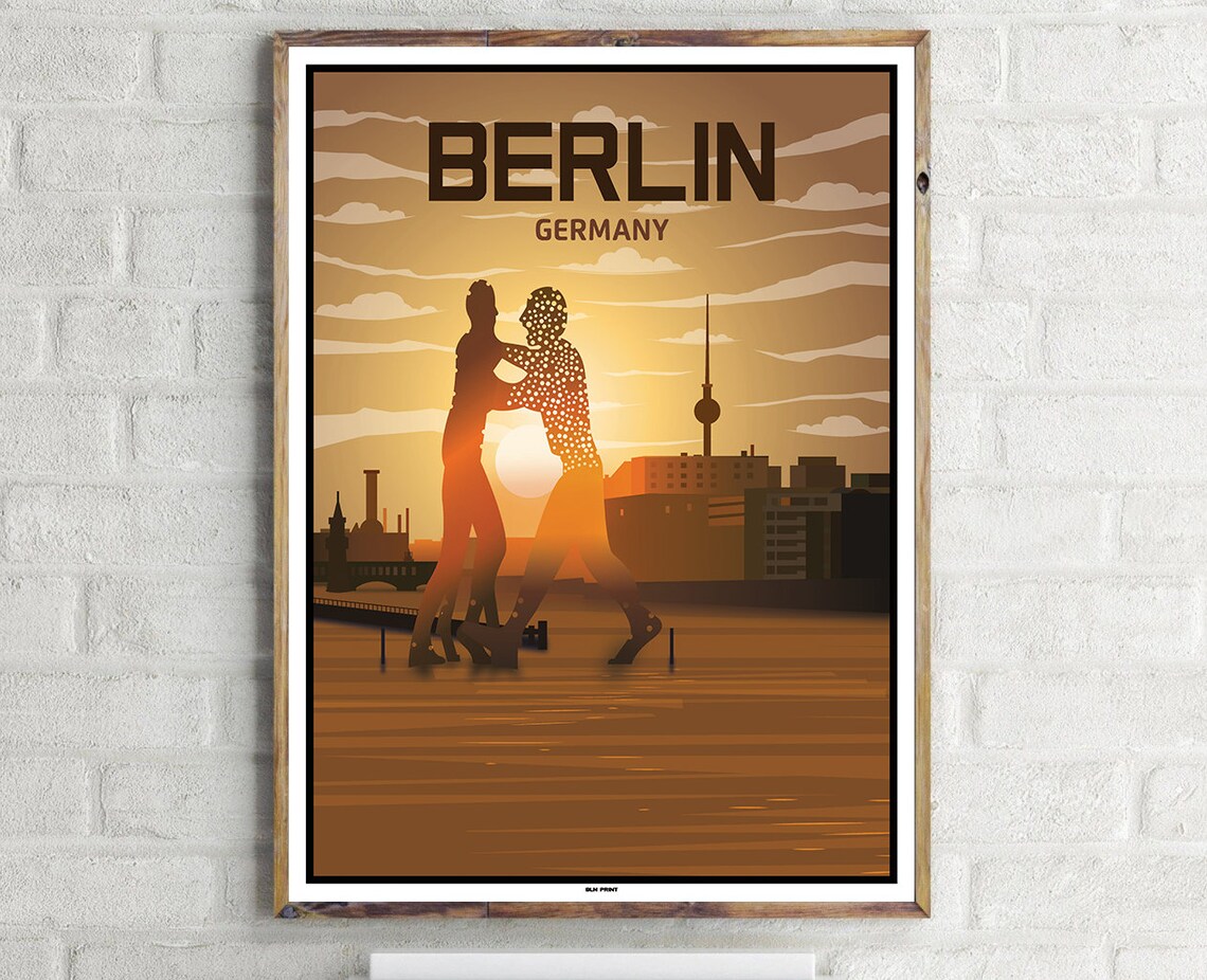 Kreuzberg Molecule Man Vintage Travel Poster
