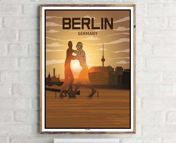 Kreuzberg Molecule Man Vintage Travel Poster