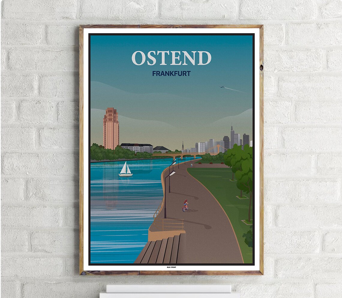 Frankfurt Ostend Vintage Travel Poster