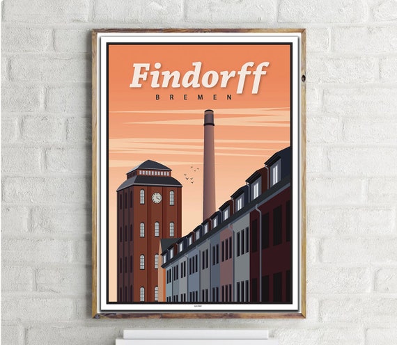 Bremen Findorff Vintage Travel Poster Art Print