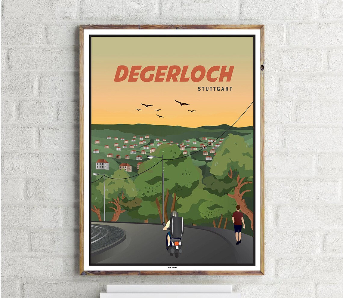 Stuttgartdegerloch Vintage Travel Poster