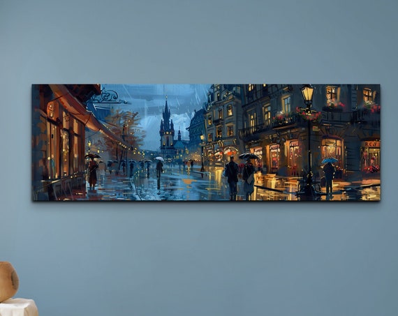 Panoramic Krakow Gothic Architecture Ready To Hang Wall Art Polish Wall Art Gothic Wall Art European Wall Art