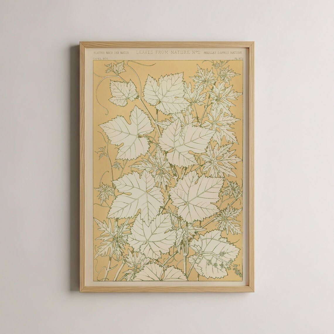 Vintage Botanical Leaf Print, Nature Illustration
