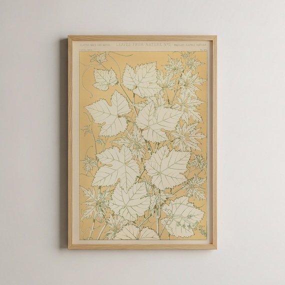 Vintage Botanical Leaf Print, Nature Illustration