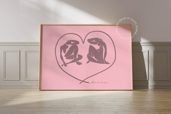 Pink Love Print Henri Matisse Poster Mid Century Modern Abstract Wall Art Minimalist Decor