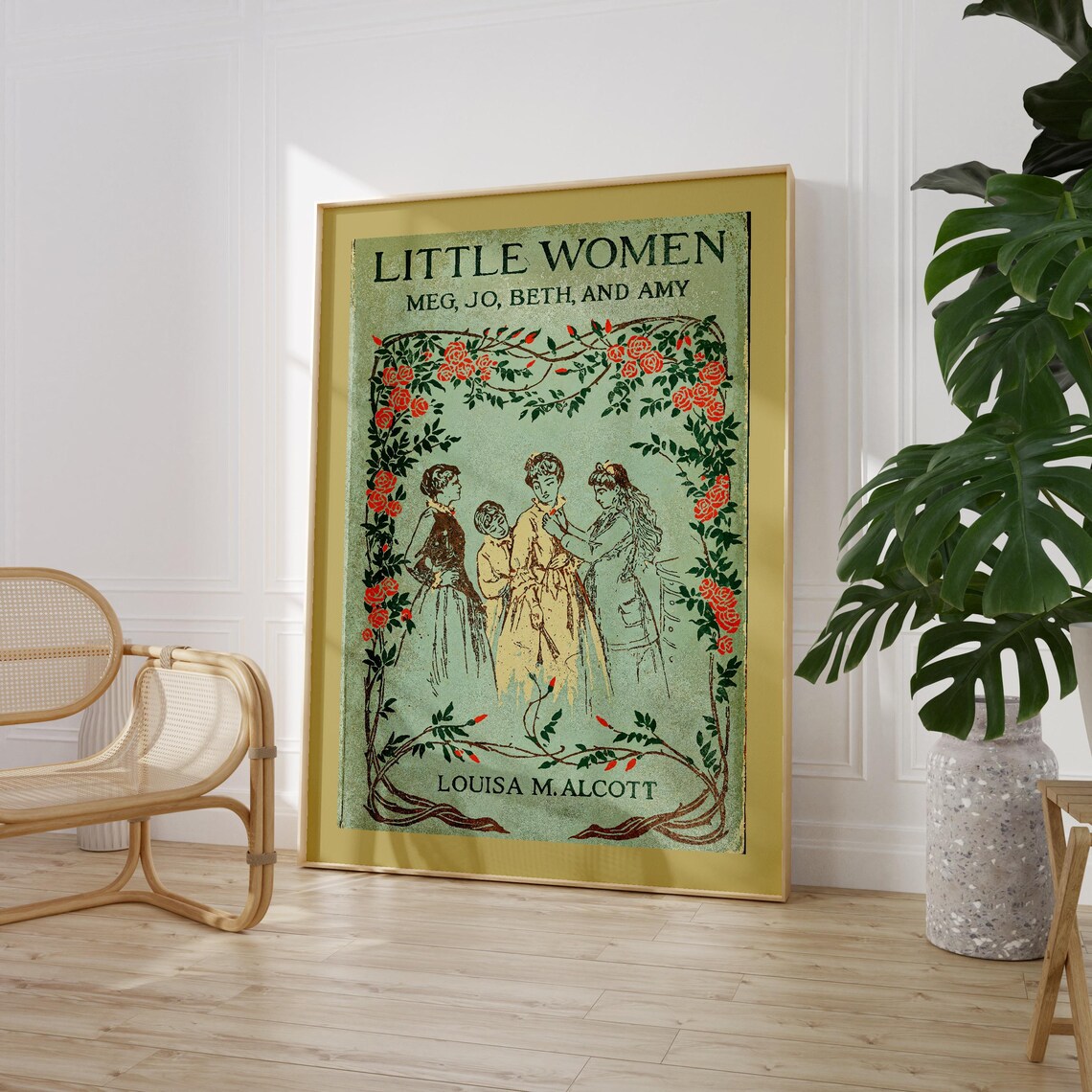Little Women Meg Jo Beth And Amy Vintage Rose Book Cover Poster - Image 2