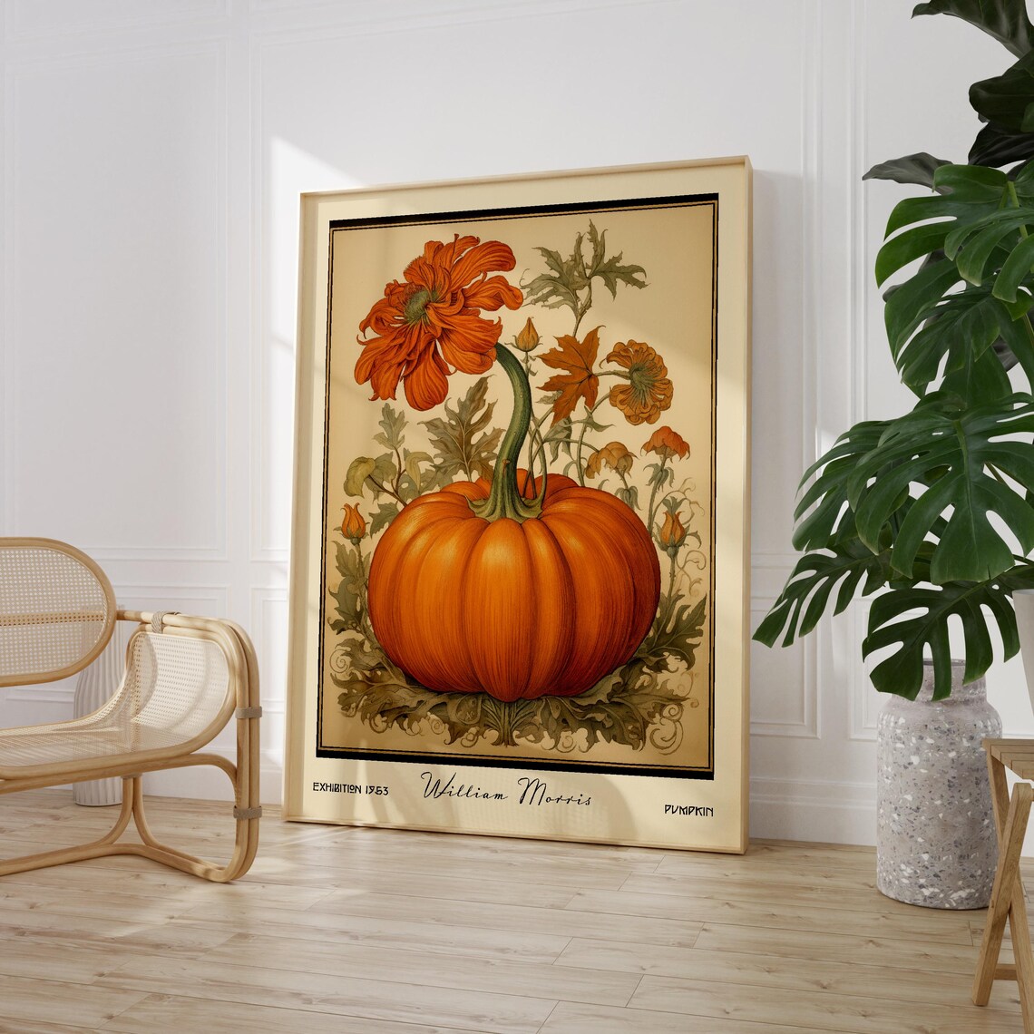 Retro Pumpkin Kitchen Print William Morris Botanical Wall Art Cooking Decor Printed On Luxury Paper - Image 3