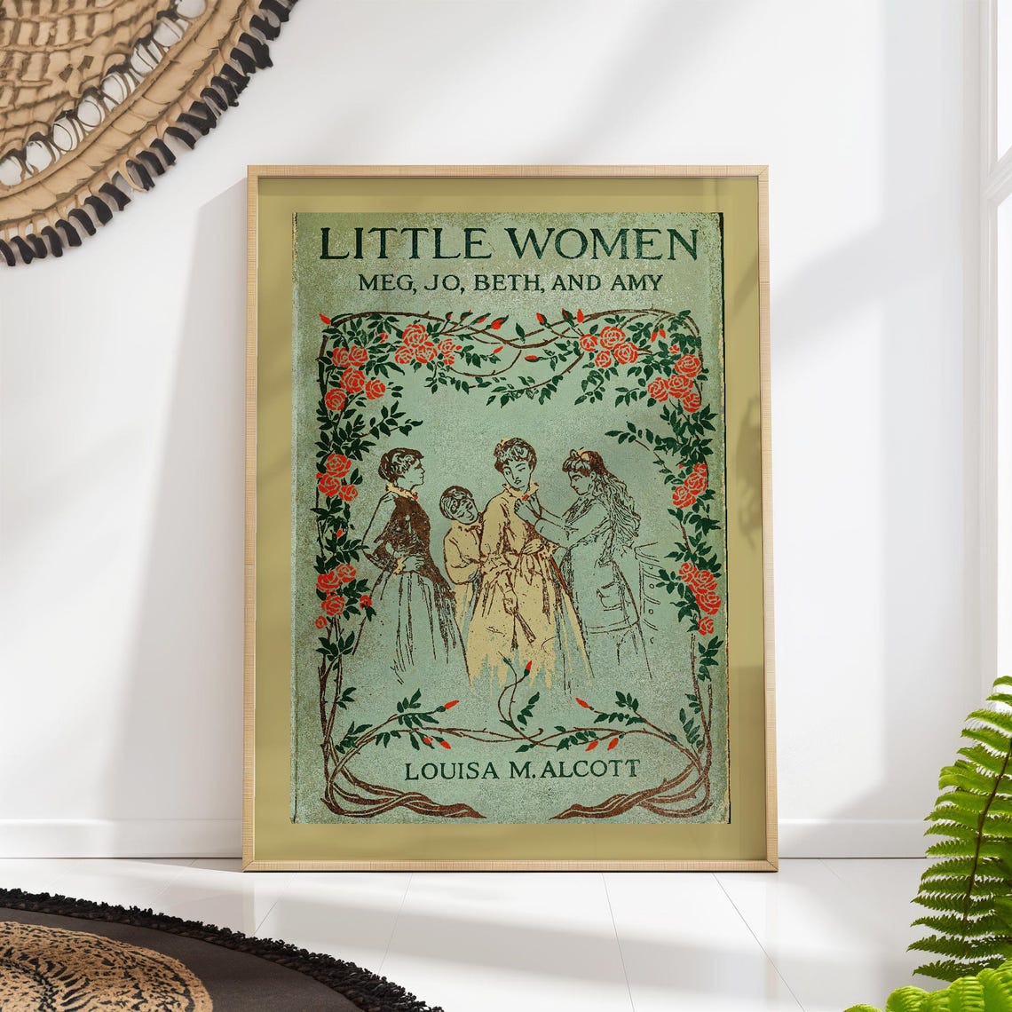 Little Women Meg Jo Beth And Amy Vintage Rose Book Cover Poster