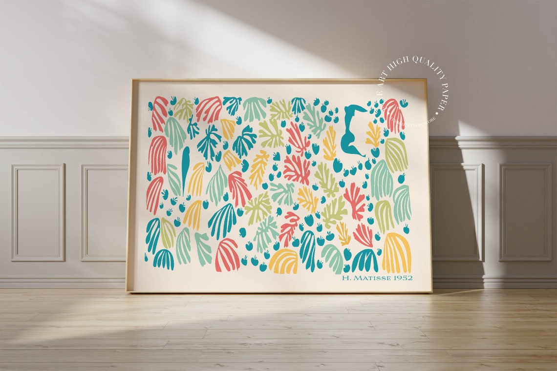 Henri Matisse Colorful Leaf Pattern 1952 Botanical Cutout Poster