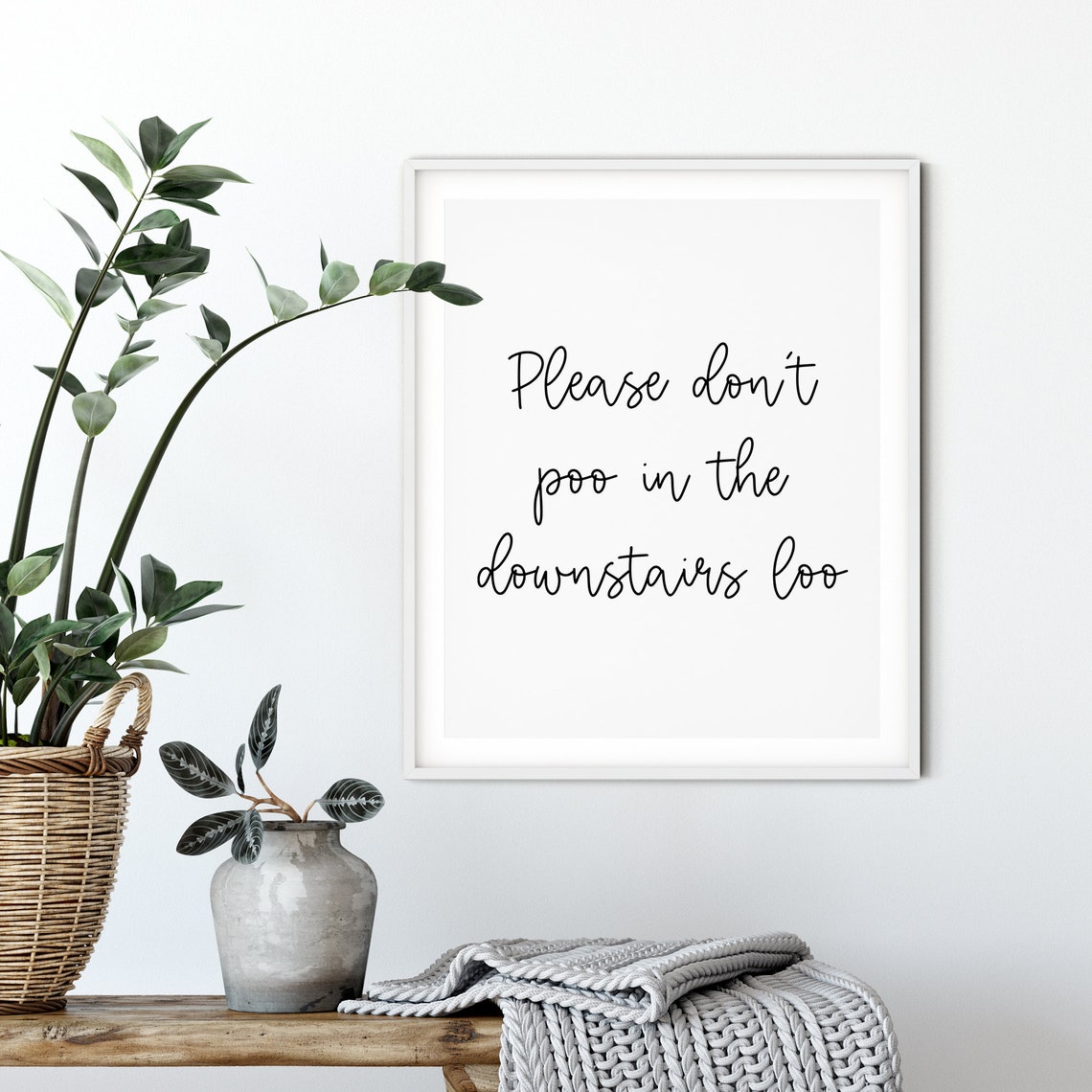 Funny Bathroom Quote Poster Downstairs Loo Script Typography Decor - Image 2