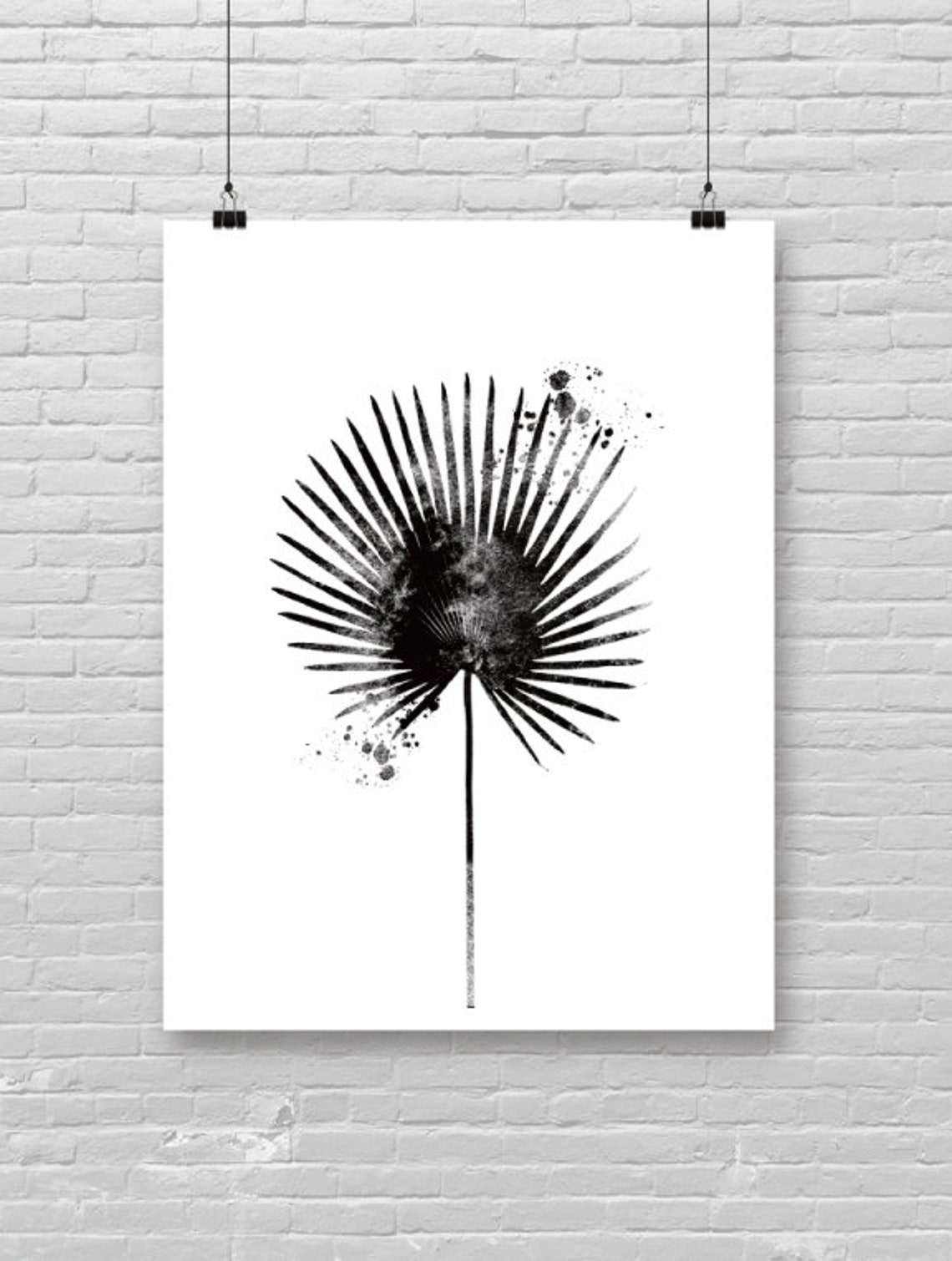 Fan Palm Tropical Poster Leaf Minimalist Print Botanical Leaves Modern Art