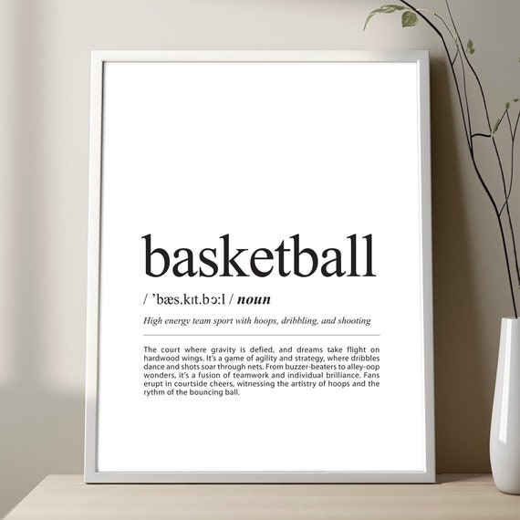 Basketball Definition Poster Print Minimalist Decor Dictionary